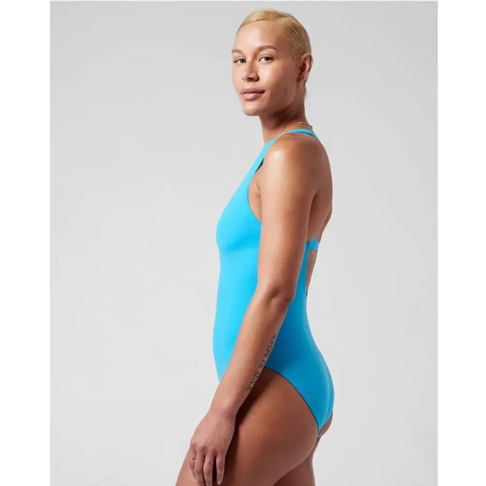 NWT Athleta Malibu one piece swimsuit - MEDIUM - santorini blue - MEDIUM
